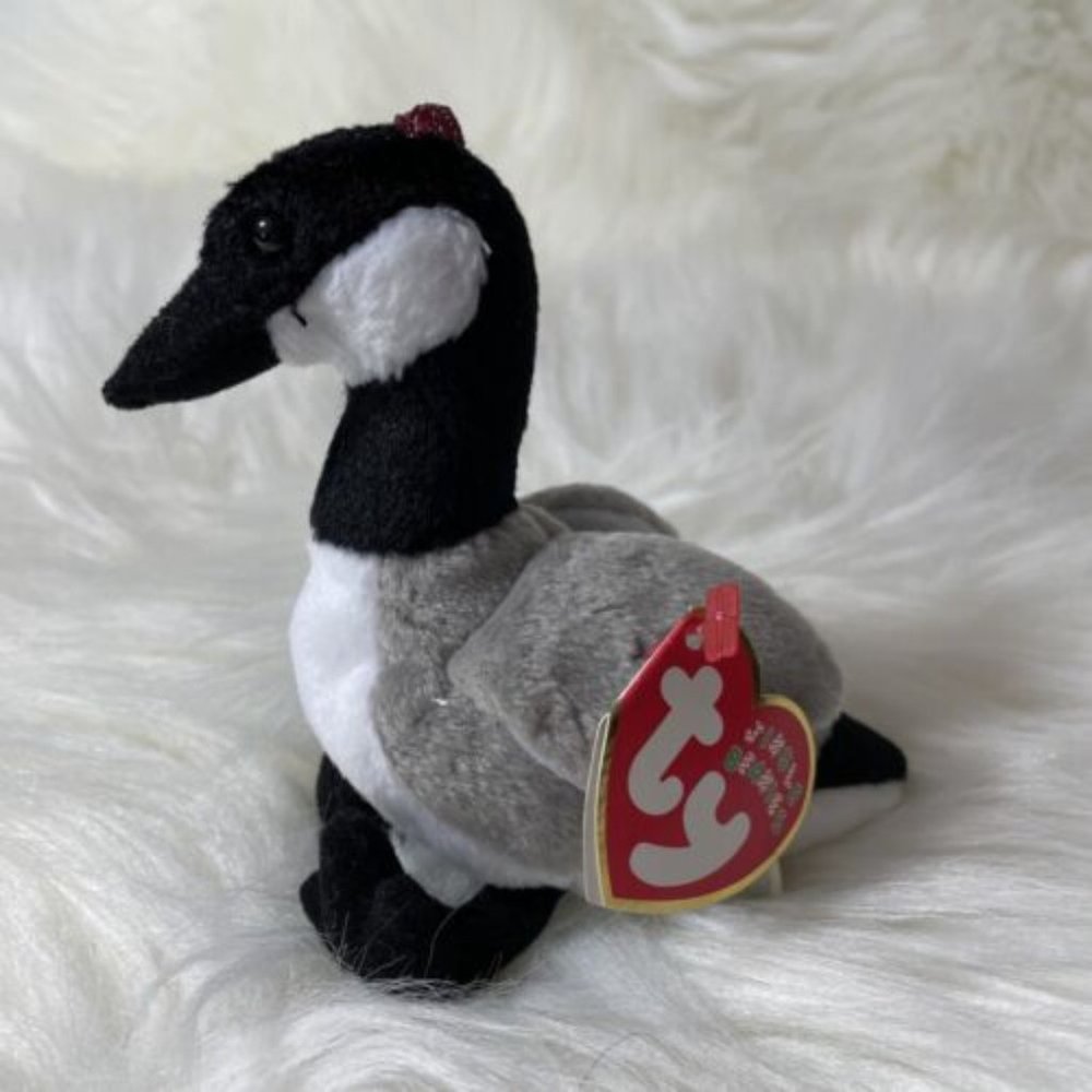 3/$20 2001 Jingle Beanies Beanie Baby LOOSY the CANADIAN GOOSE - MINT w MINT TAG